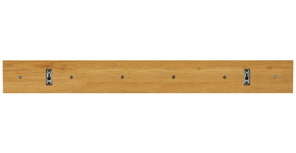 HAKENLEISTE in Schwarz, Eichefarben - Eichefarben/Schwarz, Design, Holzwerkstoff/Metall (80/9/1,5cm) - Carryhome