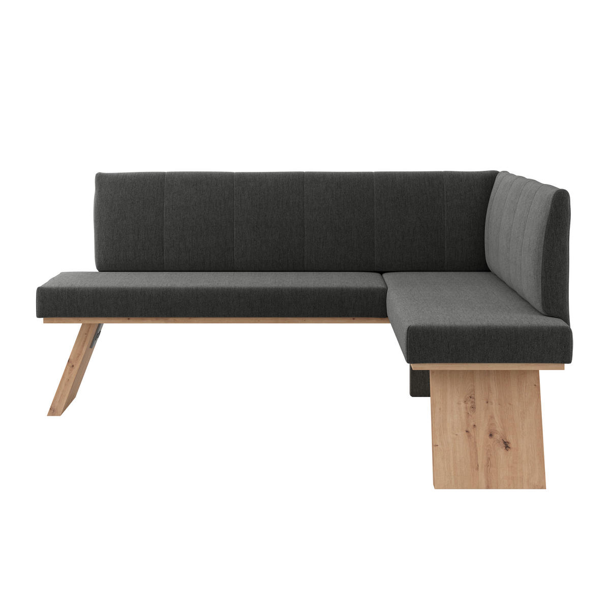 ECKBANK 185/150 cm Webstoff Schwarz   - Eichefarben/Schwarz, KONVENTIONELL, Textil (185/150cm)