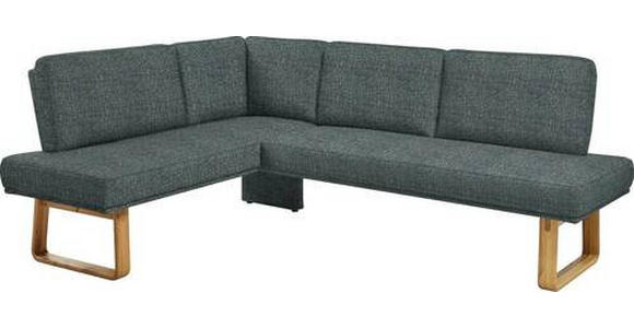 ECKBANK 174/265 cm in Türkis, Eichefarben - Türkis/Eichefarben, Design, Holz/Textil (174/265cm) - Dieter Knoll