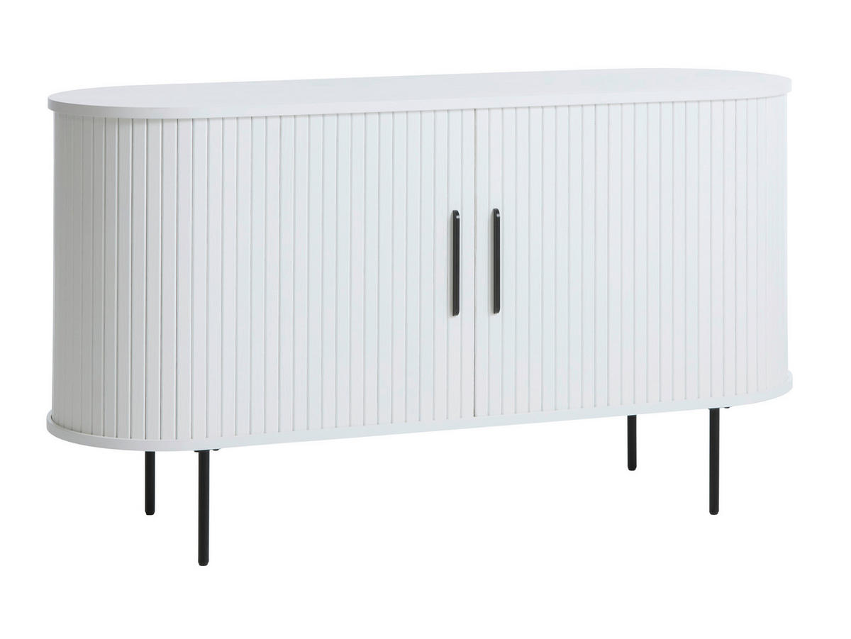 SIDEBOARD Weiß  140/76/45 cm  - Schwarz/Weiß, Trend, Holzwerkstoff/Metall (140/76/45cm) - home24