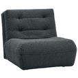 SCHLAFSESSEL Teddystoff Anthrazit Liegefunktion  - Anthrazit/Schwarz, KONVENTIONELL, Kunststoff/Textil (90/85/100cm) - Carryhome