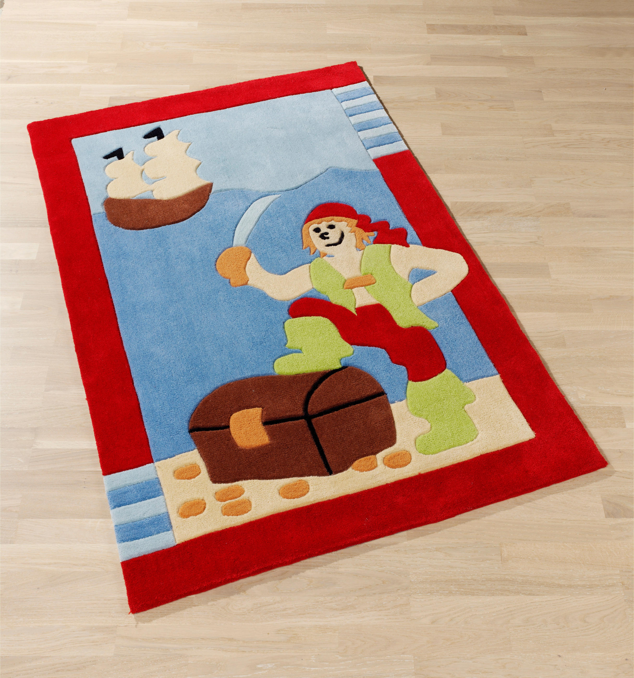 KINDERTEPPICH 80/150 cm BC Kids  - Blau/Rot, Trend, Naturmaterialien/Textil (80/150cm)