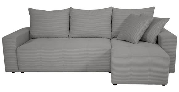 ECKSOFA inkl. Funktion Grau Cord  - Schwarz/Grau, Design, Kunststoff/Textil (248/146cm) - Xora