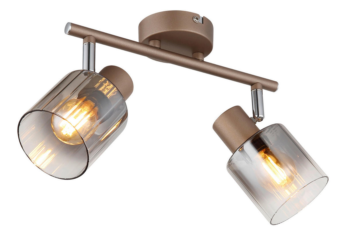 STRAHLER 26/8/15 cm   - Klar/Chromfarben, Design, Glas/Metall (26/8/15cm) - Globo