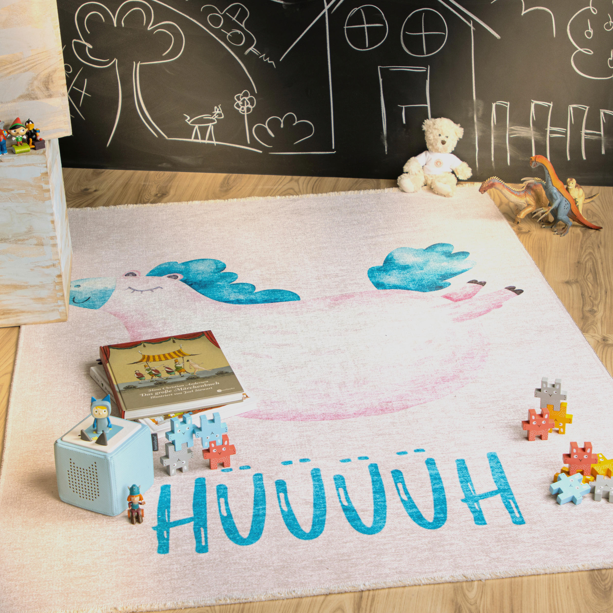 KINDERTEPPICH 115/170 cm  - Pastellblau/Hellrosa, Trend, Textil (115/170cm) - Obsession