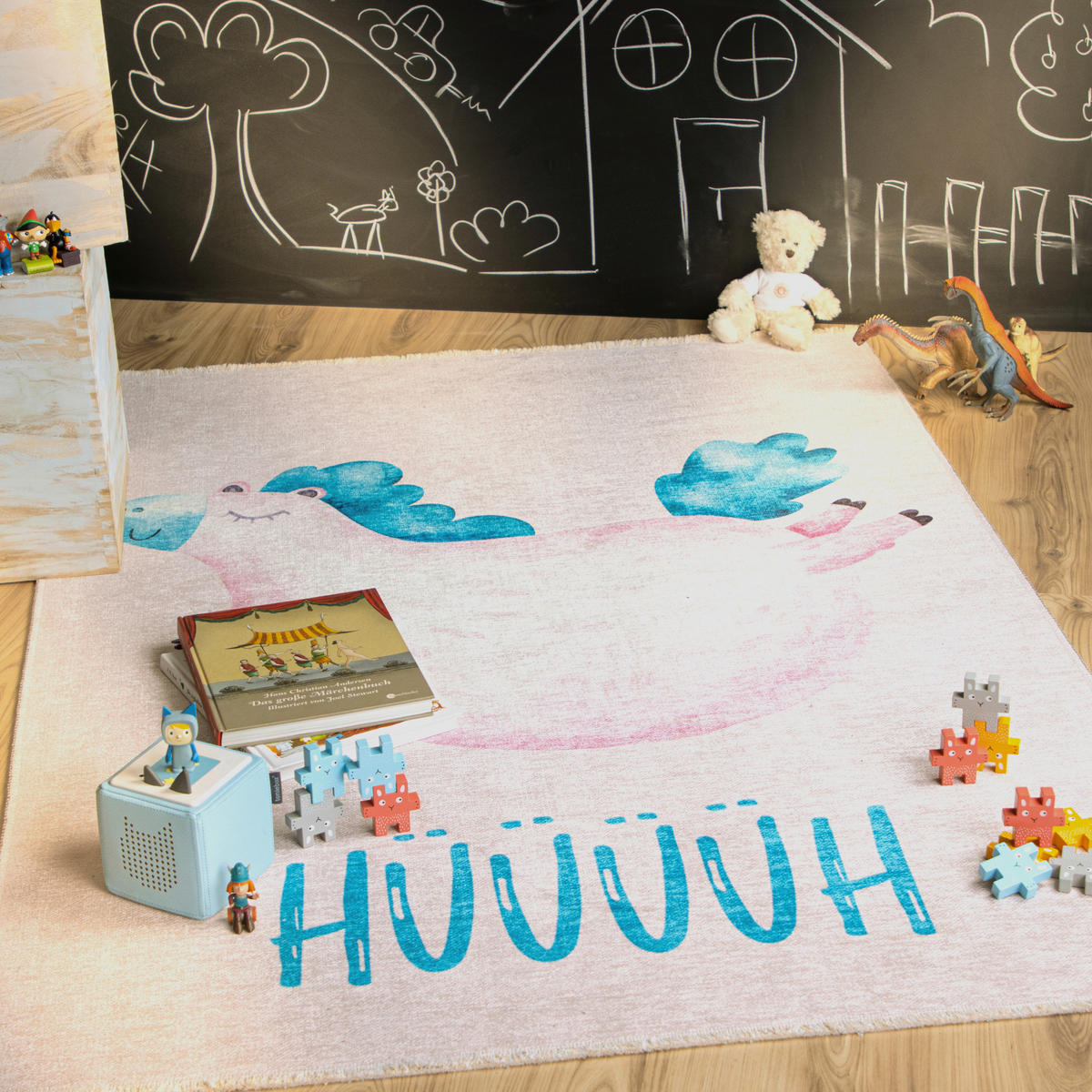 KINDERTEPPICH 115/170 cm  - Pastellblau/Hellrosa, Trend, Textil (115/170cm) - Obsession