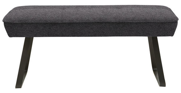 HOCKERBANK 118/50/51 cm   - Anthrazit/Schwarz, Design, Textil/Metall (118/50/51cm) - Dieter Knoll