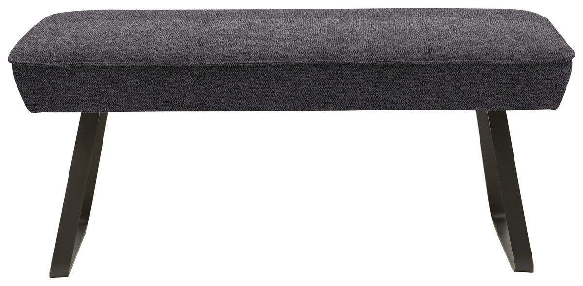 HOCKERBANK 118/50/51 cm   - Anthrazit/Schwarz, Design, Textil/Metall (118/50/51cm) - Dieter Knoll