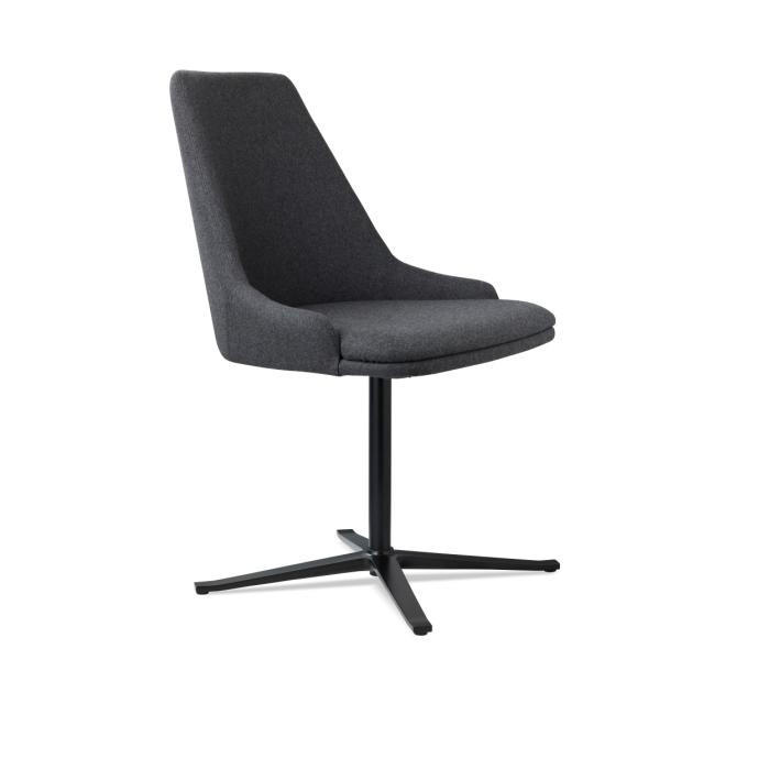 STOL  läderutbud, tygutbud   grå, svart  - grå/svart, Design, metall/textil (56/85/58cm) - Skovby