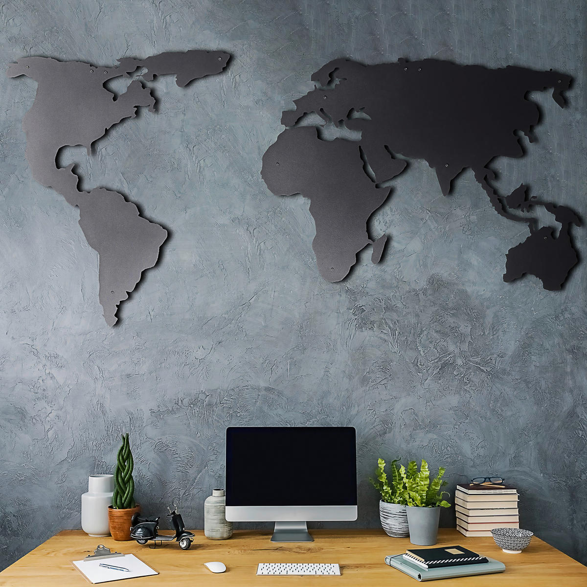 METALLBILD  - Schwarz, Basics, Metall (60/120cm)
