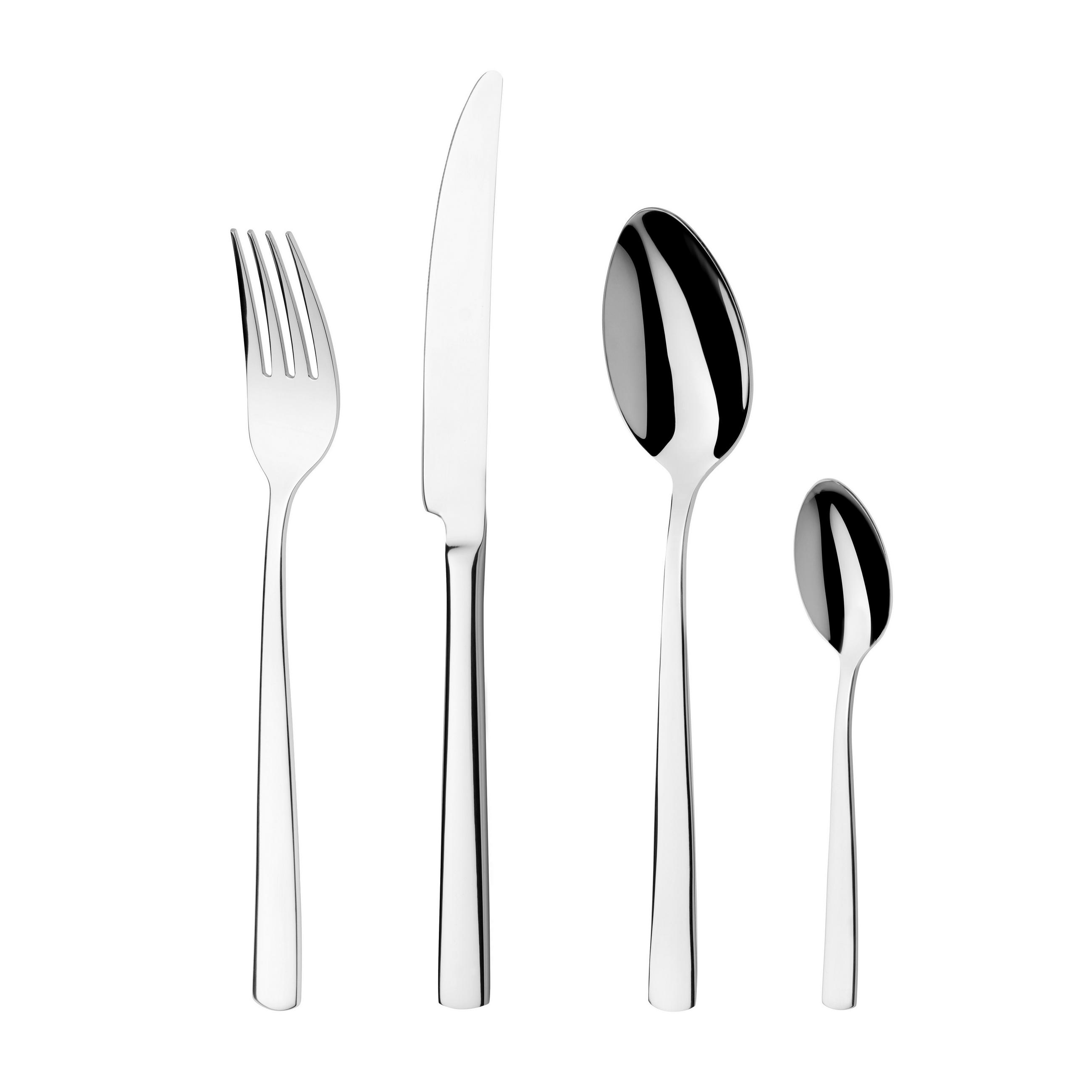 BESTECKSET SETTE 24-teilig Chrom-Nickel-Molybdän Stahl  für 6 Personen  - Silberfarben, Basics, Metall - Collini
