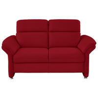2-SITZER-SOFA in Echtleder Rot  - Rot/Alufarben, KONVENTIONELL, Leder/Metall (170/96/92cm) - Beldomo Premium