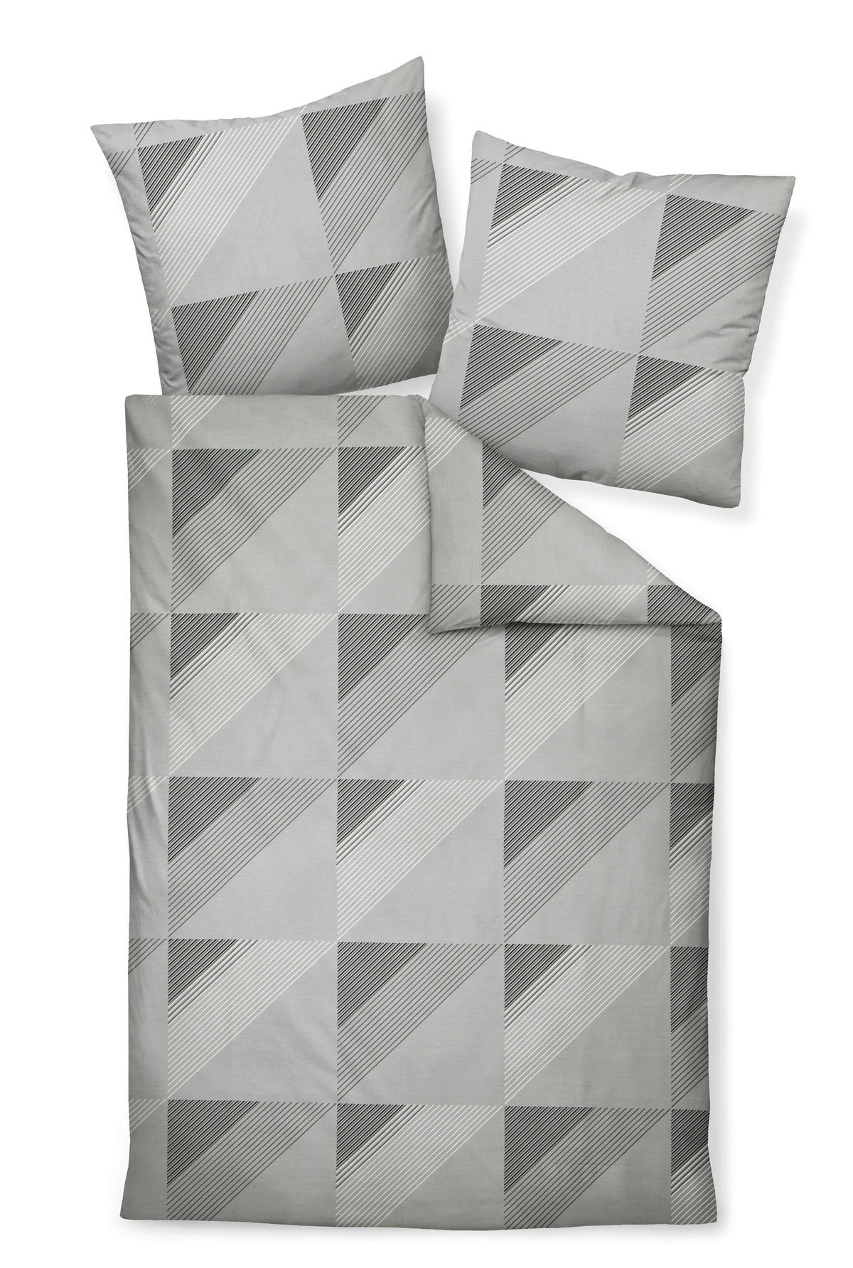 BETTWÄSCHE J.D. Makosatin 155/200 cm  - Weiß/Grau, Design, Textil (155/200cm) - Janine