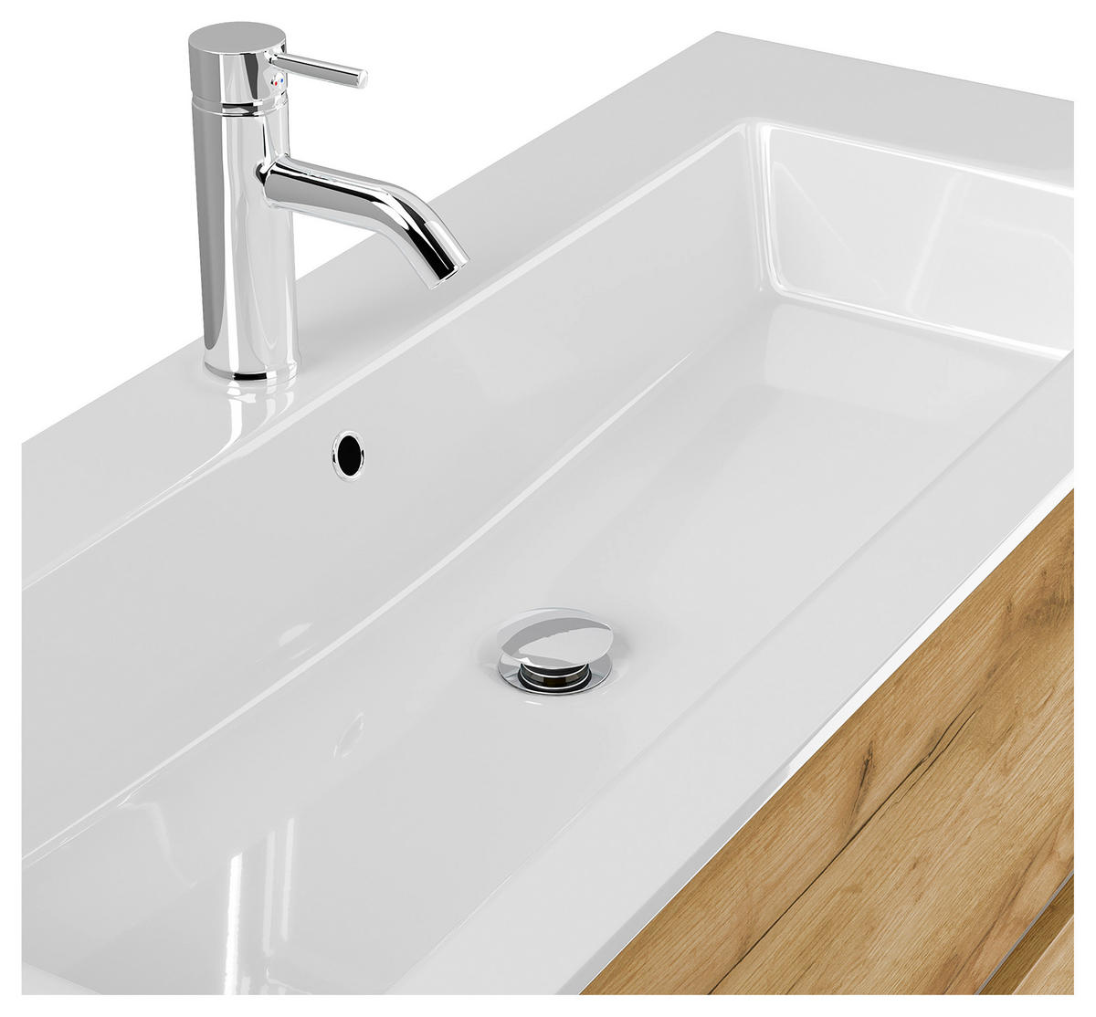 WASCHTISCHKOMBI  - Eichefarben/Weiß, MODERN, Holzwerkstoff/Stein (120/58,5/46,6cm) - MID.YOU