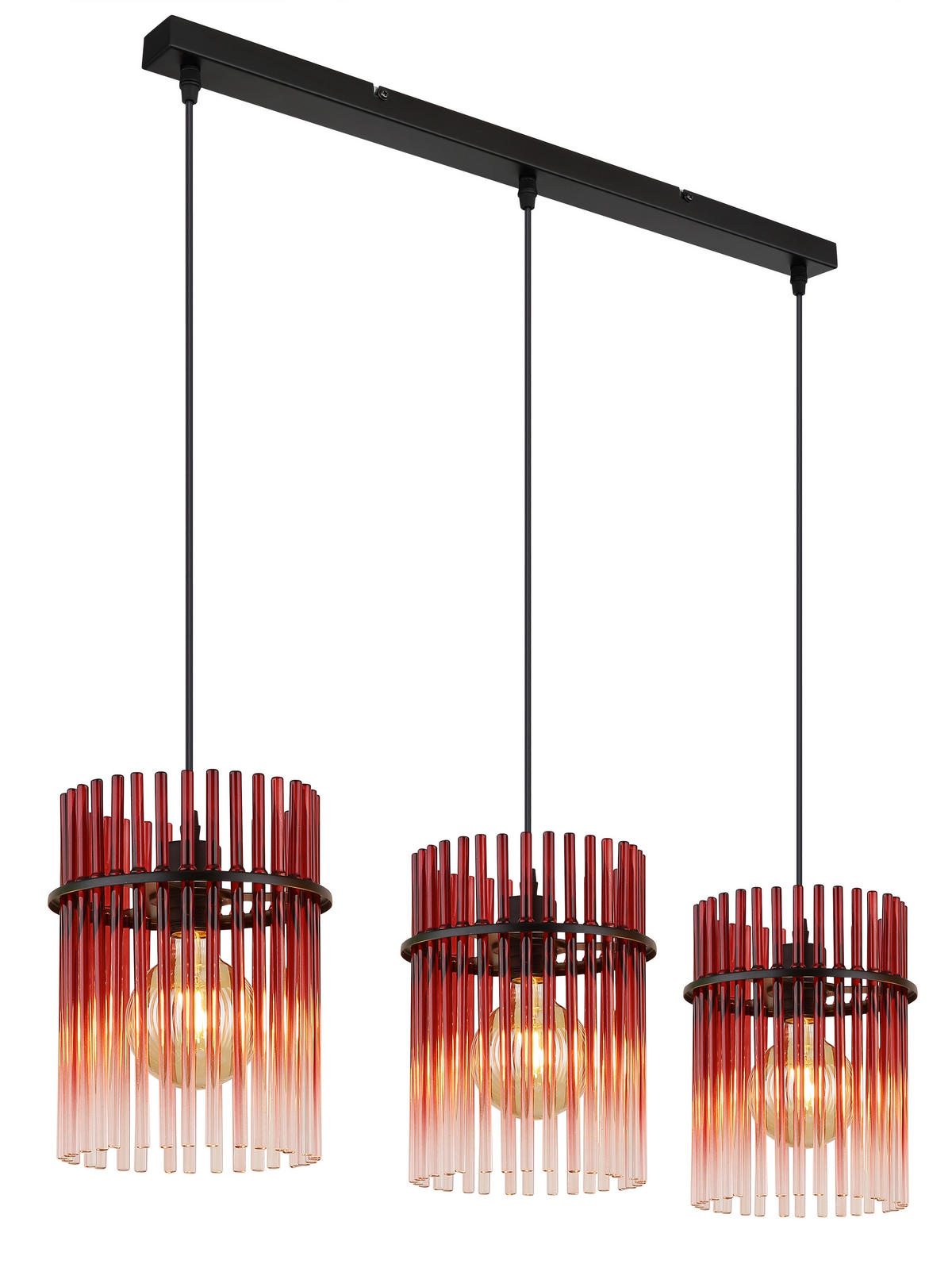 HÄNGELEUCHTE GORLEY 80/20/140 cm   - Klar/Brombeere, Basics, Glas/Kunststoff (80/20/140cm) - Globo