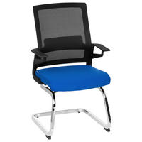 KONFERENČNI STOL umetna masa, tekstil modra, črna  - barve kroma/modra, Moderno, kovina/umetna masa (59/95/54cm) - MID.YOU