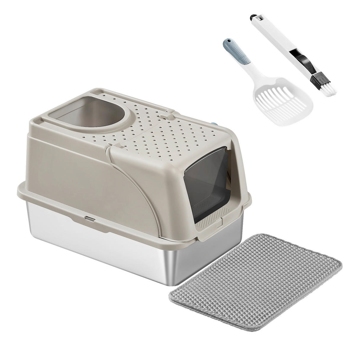 KATZENTOILETTE - Beige, Trend, Kunststoff/Metall (41/36,5/61cm) - Boxxx