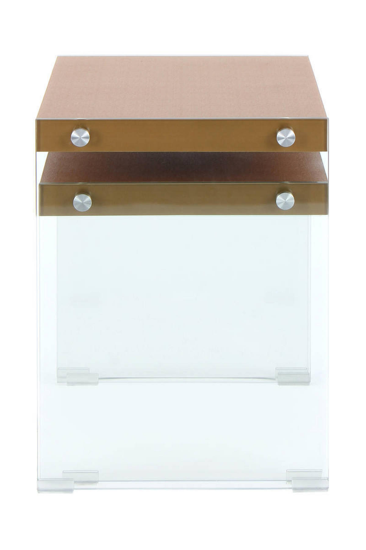 BEISTELLTISCHSET in Glas, Holzwerkstoff  - Klar/Goldfarben, Basics, Glas/Holzwerkstoff - Kayoom