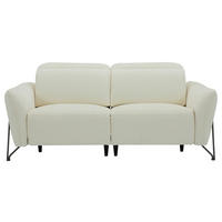 3-SITZER-SOFA in Flachgewebe Creme  - Creme/Schwarz, Lifestyle, Textil/Metall (198/83/107/111cm) - Livetastic
