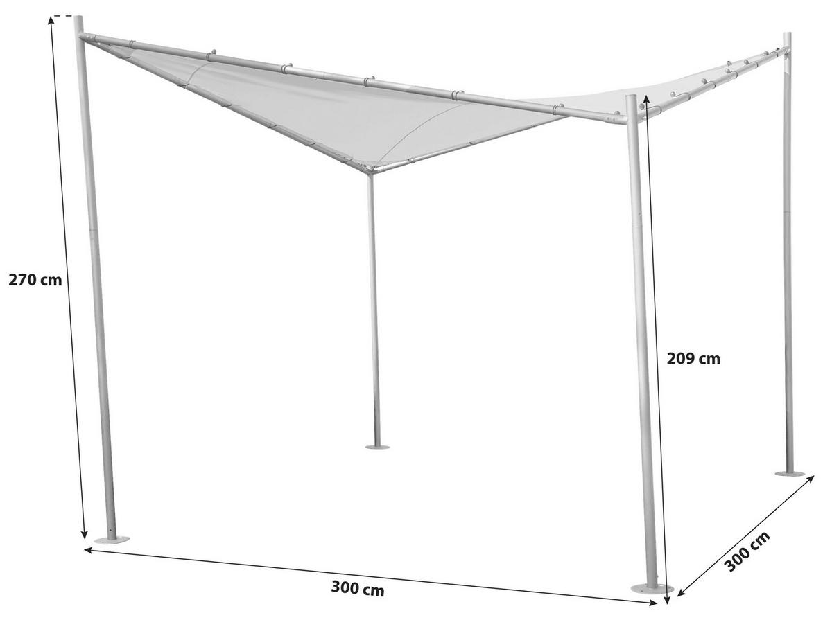 PAVILLON 300/209/300 cm Stahl  - Anthrazit/Hellgrau, KONVENTIONELL, Textil/Metall (300/209/300cm) - Siena Garden
