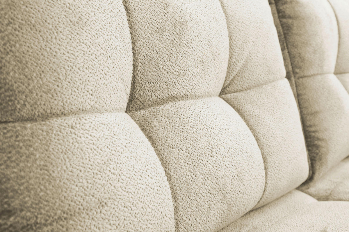 SCHLAFSOFA Chenille Creme  - Creme/Schwarz, KONVENTIONELL, Textil/Metall (203/94/96cm) - Carryhome