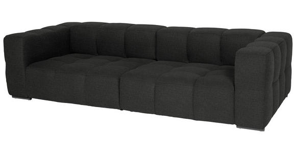 BIGSOFA  in Flachgewebe, Leinenoptik Anthrazit  - Anthrazit/Schwarz, Design, Textil/Metall (262/66/113cm) - Belluti