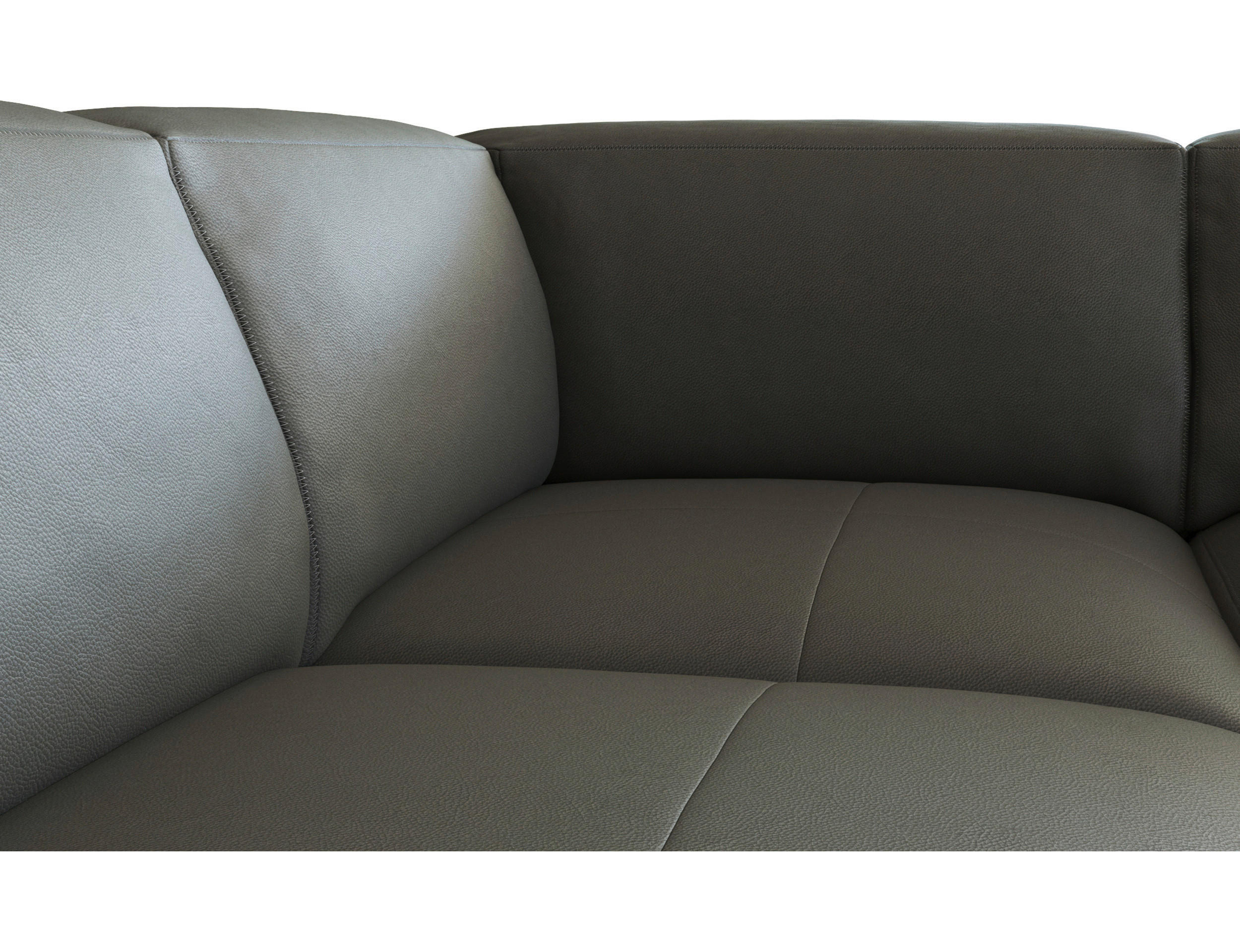 ECKSOFA Dunkelgrau Echtleder  - Dunkelgrau/Schwarz, Design, Leder/Holz (288/231cm) - Livetastic