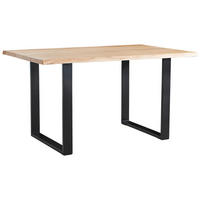 ESSTISCH in Holz 140/90/76 cm  - Schwarz/Akaziefarben, Natur, Holz/Metall (140/90/76cm) - Linea Natura