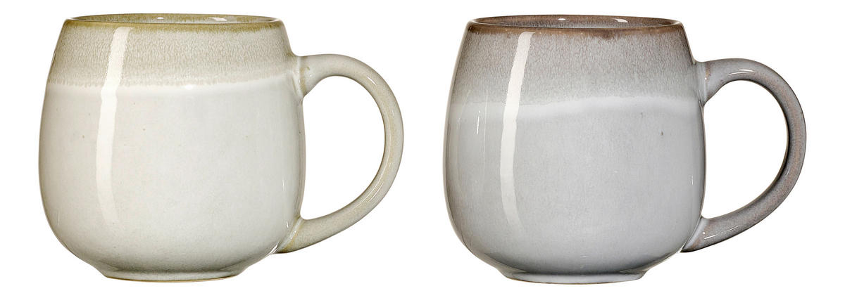 KAFFEEBECHER Hygge  475 ml   - Hellgrau/Grau, KONVENTIONELL, Keramik (13/9/10cm) - Ritzenhoff Breker