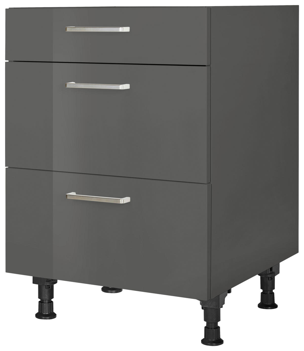 KOCHFELDUMBAUSCHRANK 60/87/56 cm  in Schieferfarben  - Schieferfarben/Edelstahlfarben, MODERN, Holzwerkstoff/Metall (60/87/56cm) - Nobilia