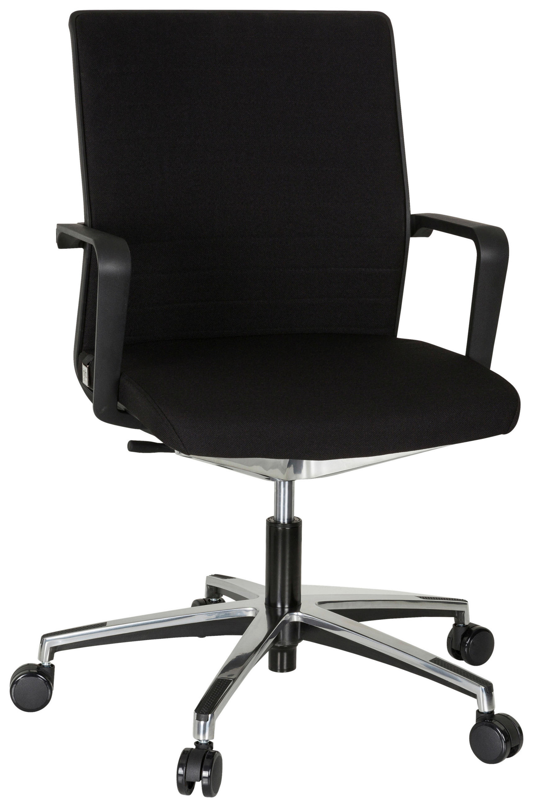 SNURRSTOL  i flatväv svart  - aluminiumfärg/svart, Modern, metall/textil (57/105/55cm) - MID.YOU