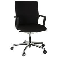 SNURRSTOL  i flatväv svart  - aluminiumfärg/svart, Modern, metall/textil (57/105/55cm) - MID.YOU