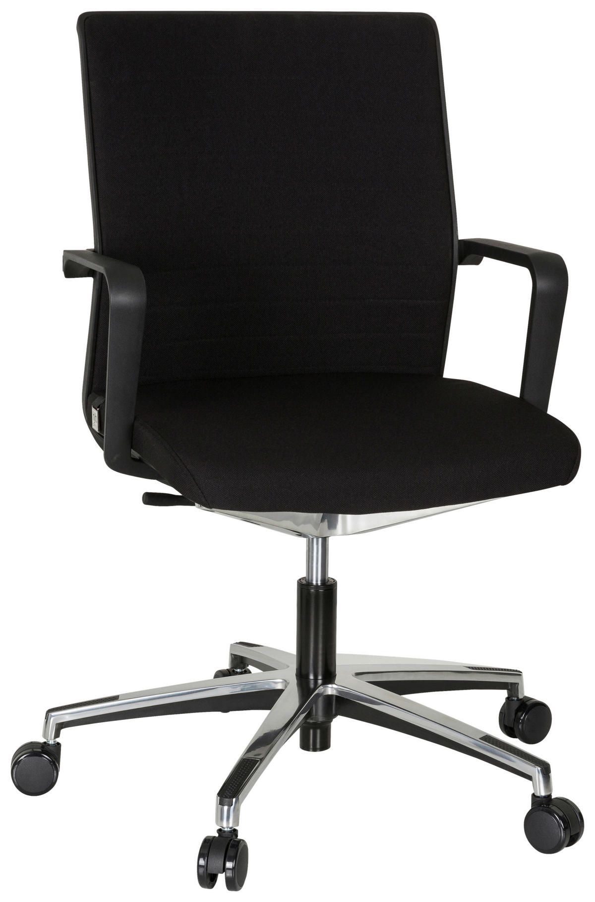 SNURRSTOL  i flatväv svart  - aluminiumfärg/svart, Modern, metall/textil (57/105/55cm) - MID.YOU