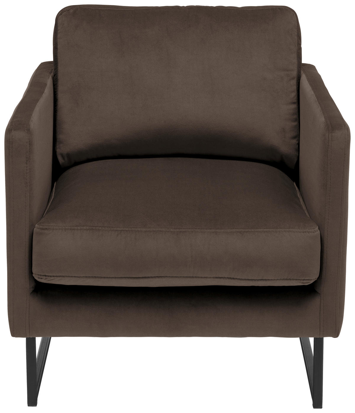 SESSEL Samt Braun    - Schwarz/Braun, Design, Textil/Metall (72/78/84cm) - Carryhome