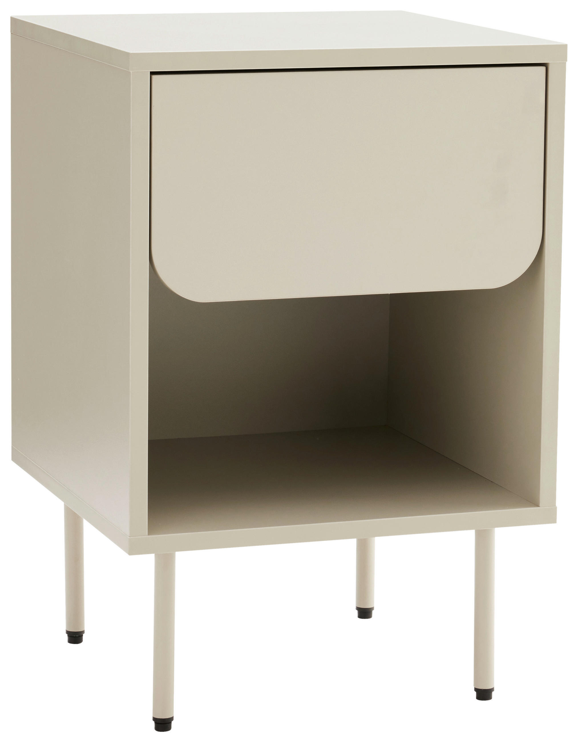 NACHTSCHRANK 40/60/40 cm, Seidengrau,  - Seidengrau, Design, Holzwerkstoff/Metall (40/60/40cm) - Xora