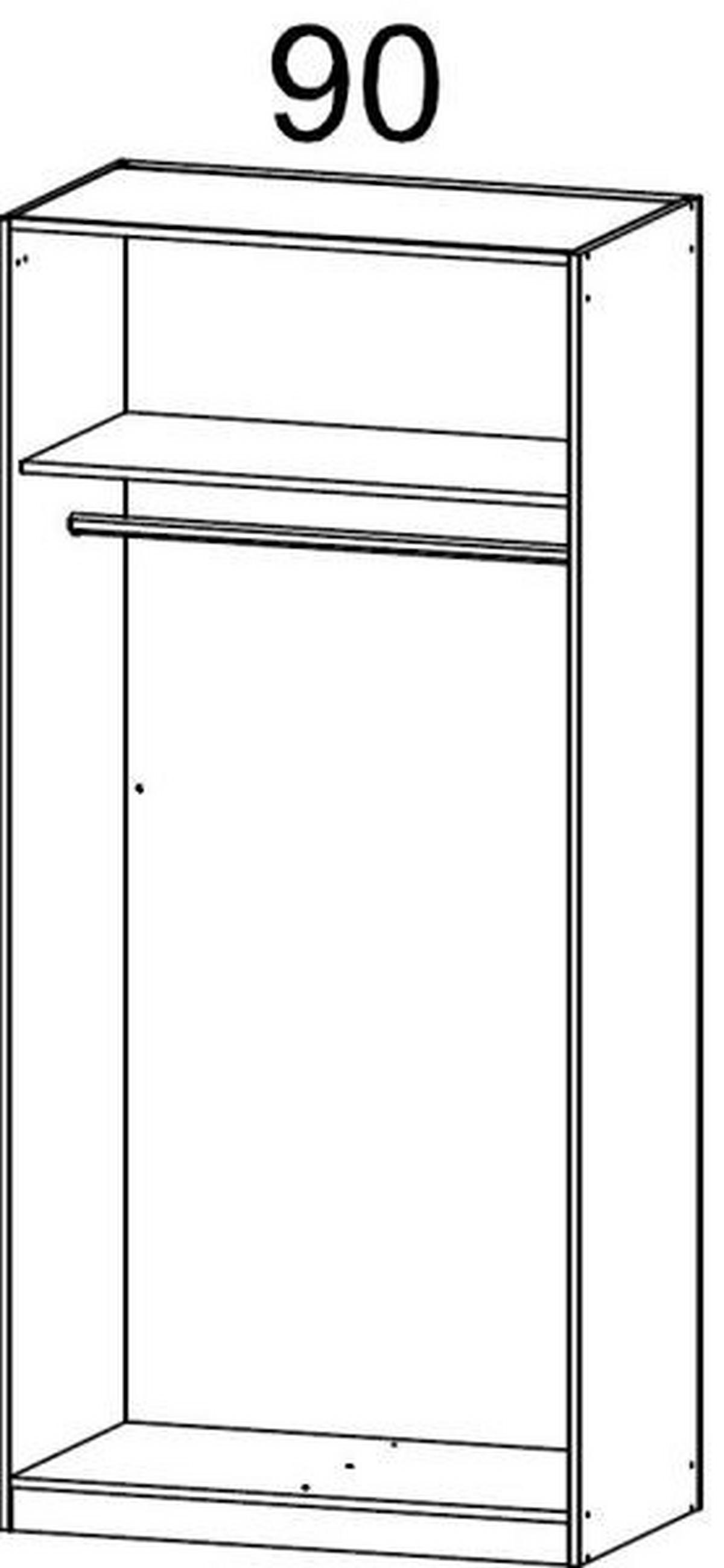 DREHTÜRENSCHRANK in Weiss, Sonoma Eiche  - Weiss/Eichefarben, Modern, Holzwerkstoff (91/197/54cm) - Rauch Möbel