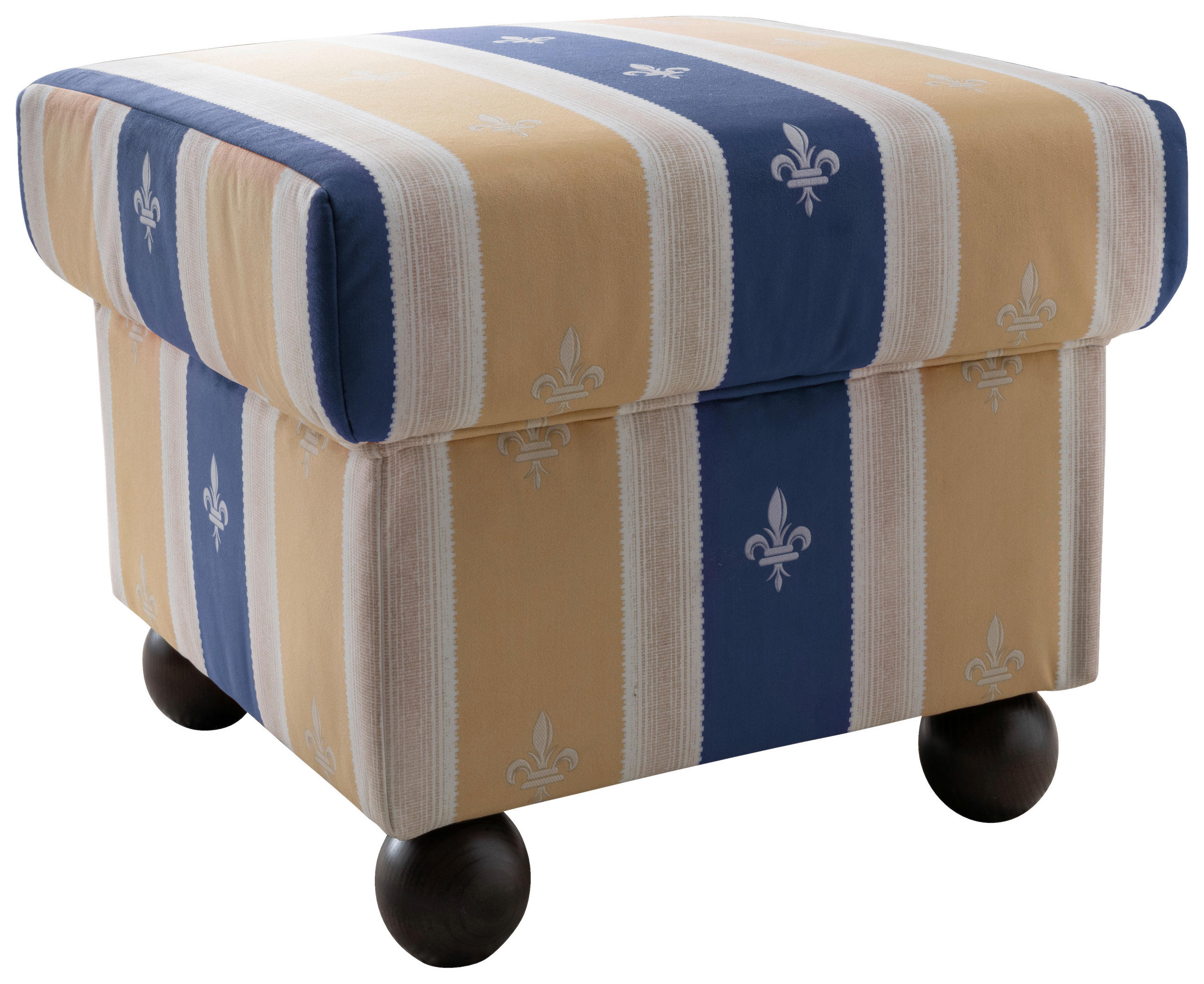 HOCKER in Textil Blau  - Wengefarben/Blau, KONVENTIONELL, Holz/Textil (56/46/56cm) - Livetastic
