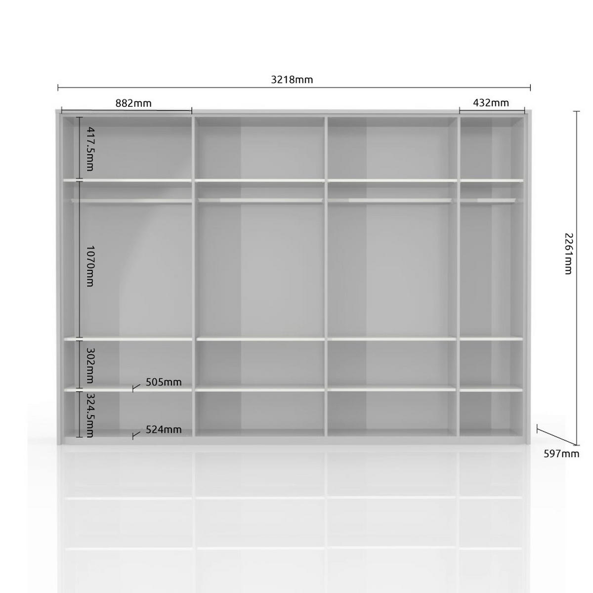 ORMAR SA KLASIČNIM VRATIMA bela, bela visoki sjaj  322/226/60 cm  - bela visoki sjaj/bela, Dizajnerski, pločasti materijal/plastika (322/226/60cm)