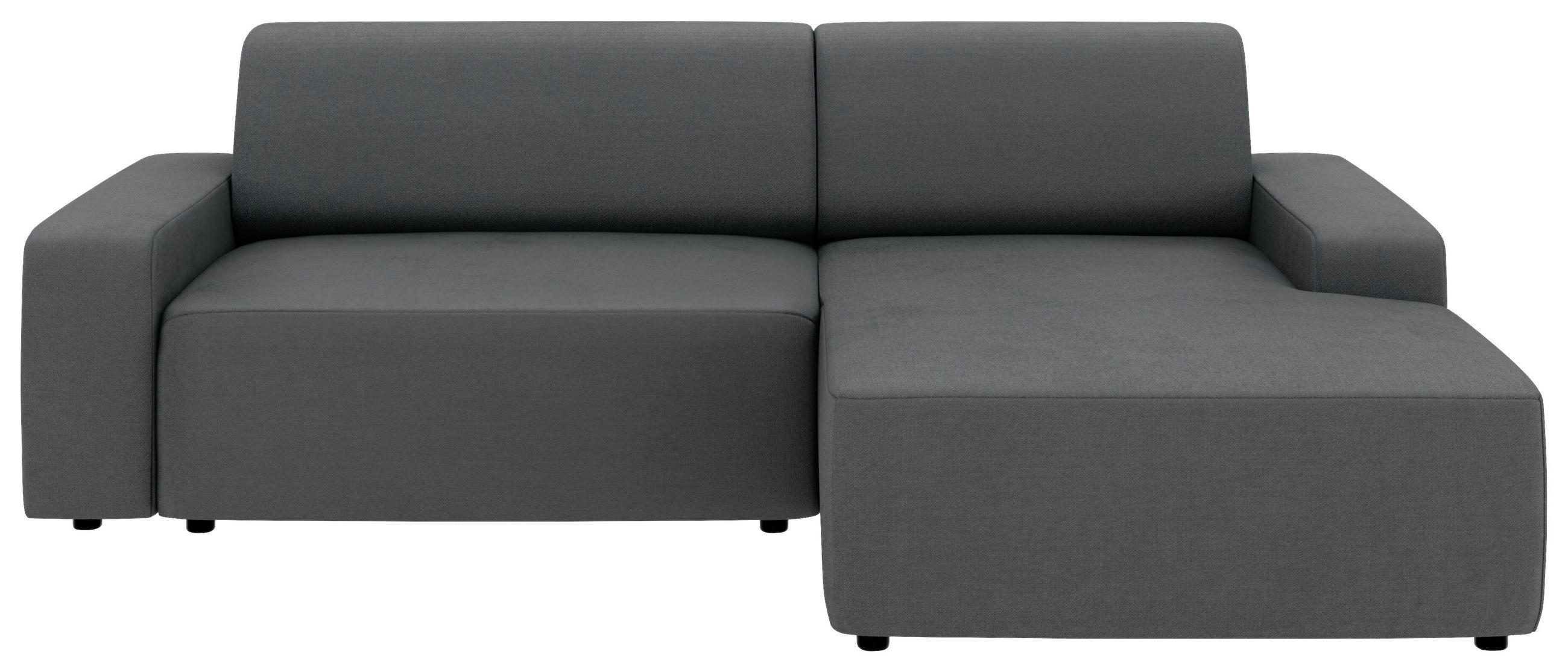 ECKSOFA in Struktur Anthrazit - Anthrazit/Schwarz, Modern, Kunststoff/Textil (246/162cm) - Trendmanufaktur