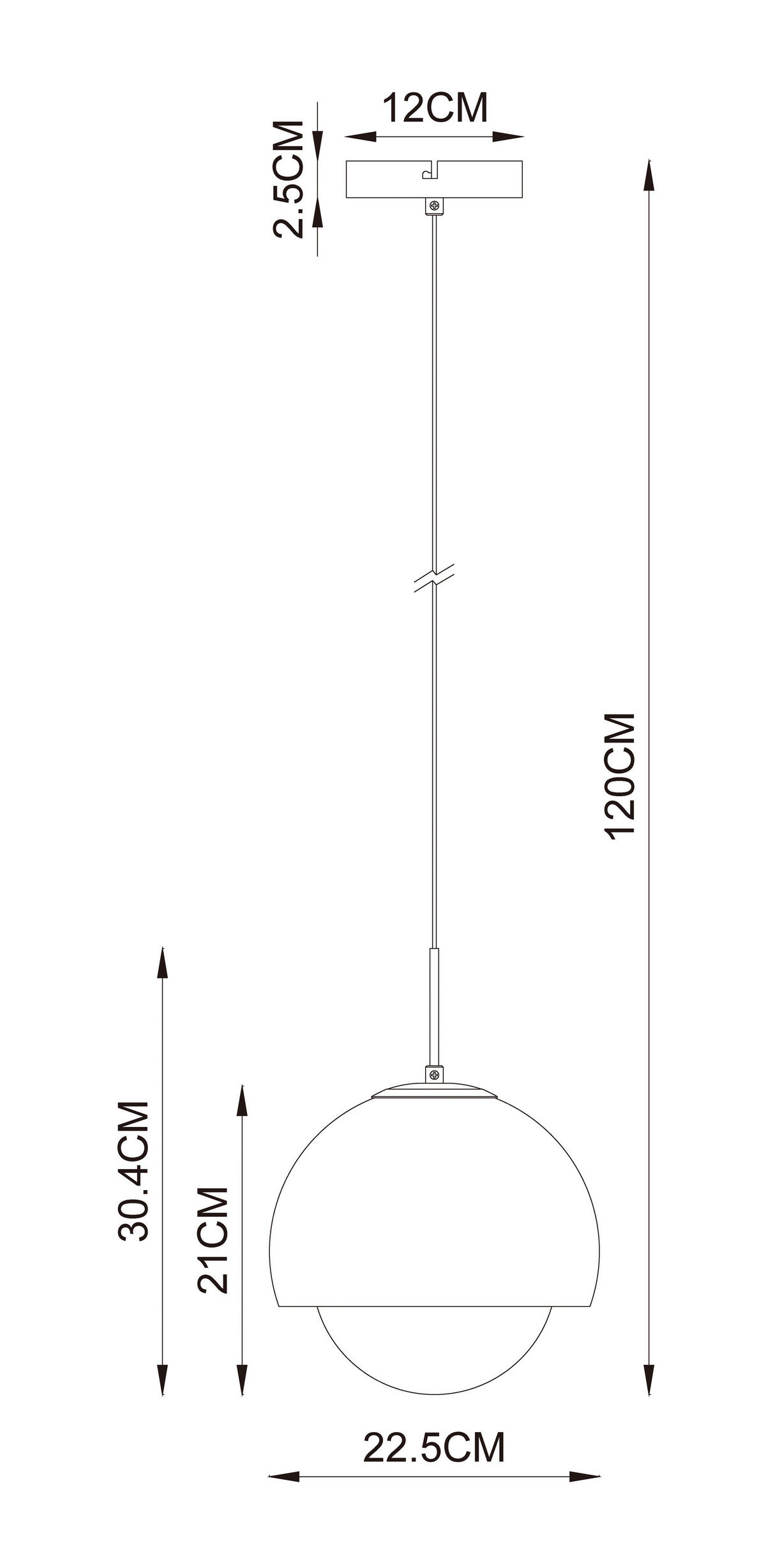HÄNGELEUCHTE 22,5/120 cm   - Orange/Weiß, Design, Glas/Metall (22,5/120cm) - Collet's Monde