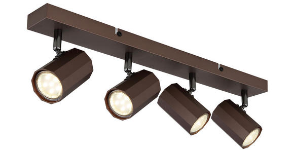 DECKENLEUCHTE 53/6/14,5 cm  - Bronzefarben, Design, Metall (53/6/14,5cm) - Novel