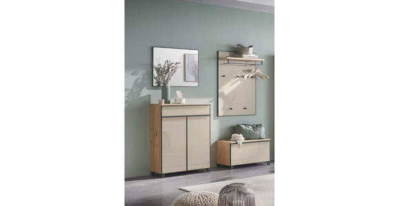 GARDEROBE 4-teilig  in 180/193/37 cm  - Eichefarben/Sahara, Design, Glas/Holz (180/193/37cm) - Dieter Knoll