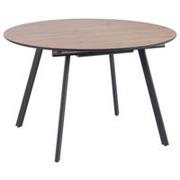 ESSTISCH 120/160/120/76 cm Nachbildung  Metall, Holzwerkstoff ausziehbar oval Schwarz, Eiche Artisan  - Schwarz/Eiche Artisan, MODERN, Holzwerkstoff/Metall (120/160/120/76cm) - Livetastic