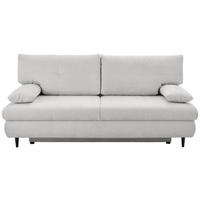 SCHLAFSOFA Chenille Weiß Querschläfer  inkl. Rückenkissen, Armlehnenkissen, Bettkasten, Schlaffunktion, Rücken echt, Liegefläche im Originalstoff  - Schwarz/Weiß, KONVENTIONELL, Holz/Textil (212/97/105cm) - Carryhome
