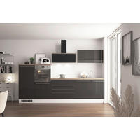 KÜCHENBLOCK 320 cm   in Grau  - Wildeiche/Edelstahlfarben, Design, Holzwerkstoff/Kunststoff (320cm) - Respekta