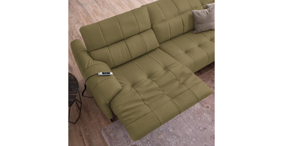 ECKSOFA in Echtleder Creme 313/165 cm - Beige/Creme, Design, Leder/Metall (313/165cm) - Emilio Belluti