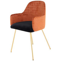 STOL MED ARMSTÖD järn  - guldfärgad, Design, metall/trä (53cm) - Kayoom