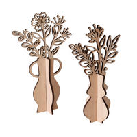 DEKOBLUME - Dunkelbraun/Hellgelb, Natur, Holz (15/8/25cm)