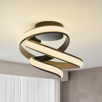 LED-DECKENLEUCHTE Turn 48/39 cm  - Schwarz, Design, Kunststoff/Metall (48/39cm) - Novel