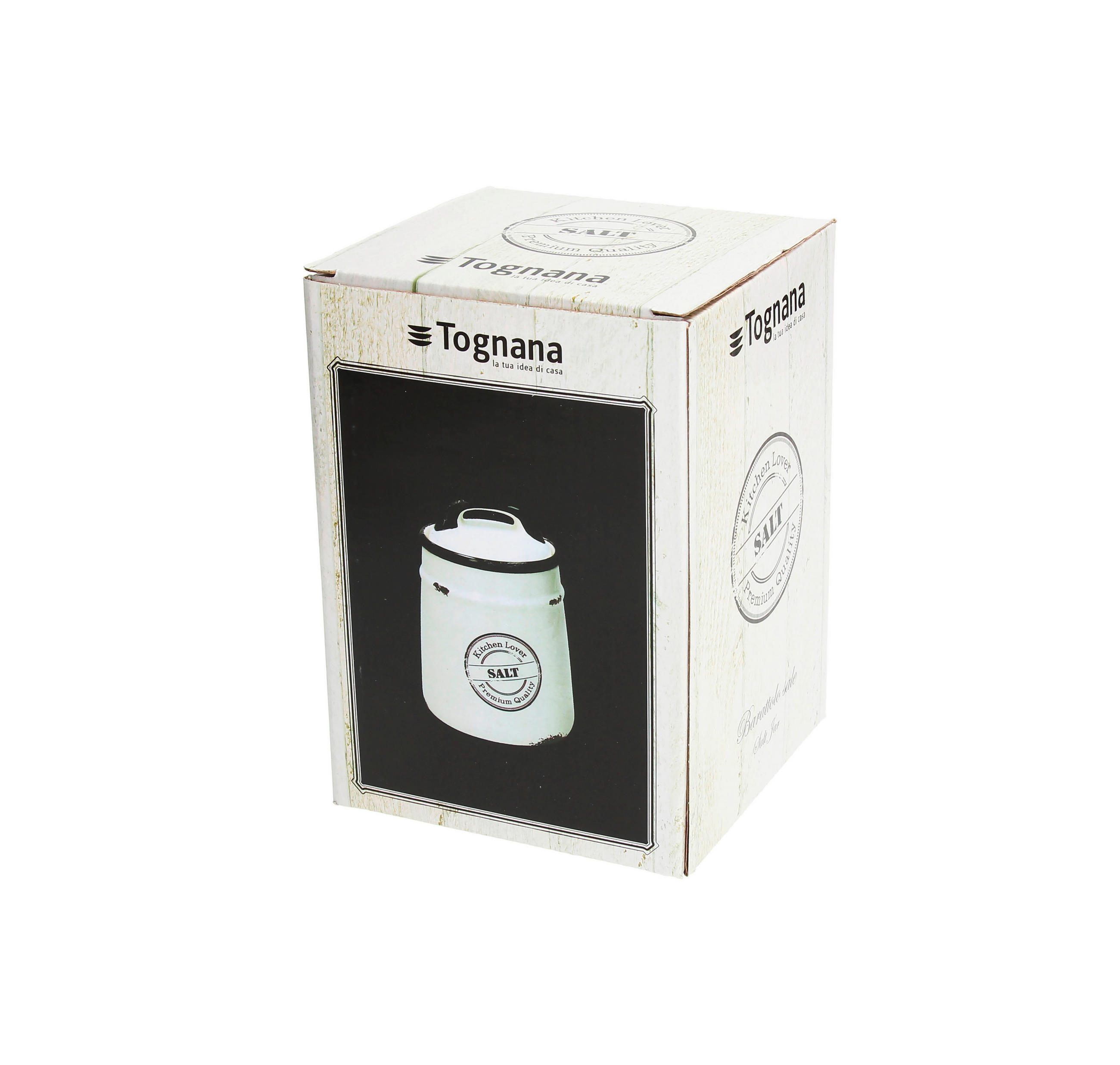 POSODA ZA SHRANJEVANJE  DOLCE CASA URBAN CHIC       12/17.5 cm      - črna/bela, Basics, keramika (12/17.5cm) - Tognana